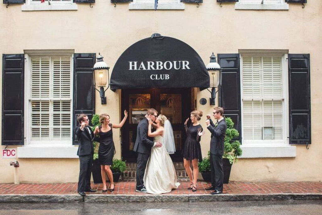 Married Couple outside Le James Venue